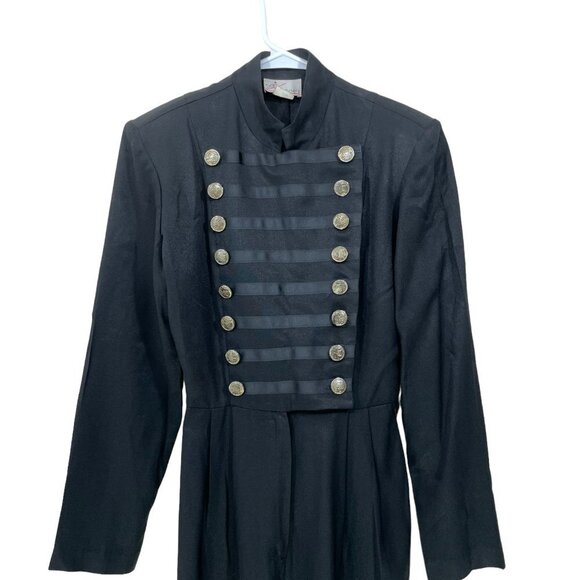 Vtg Dani Michael's Women's Sz 5/6 Jumpsuit Romper Parade Black Gold Buttons - Picture 3 of 8